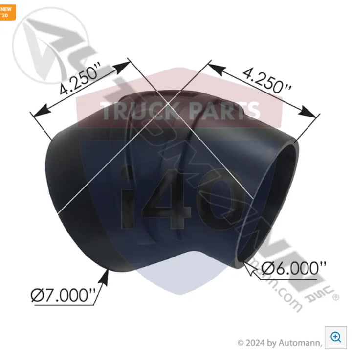 1446377761820 Reducer Elbow Rubber 6-7in ID For Buckhorn - 45° Reducer