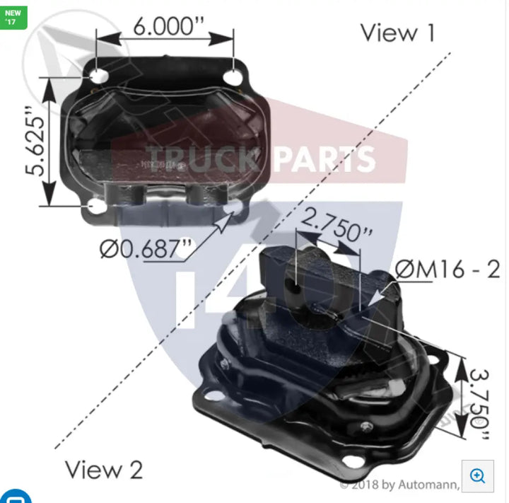 Automann M17497 Motor Mount Rear Kenworth - Motor Mount Rear Kenworth