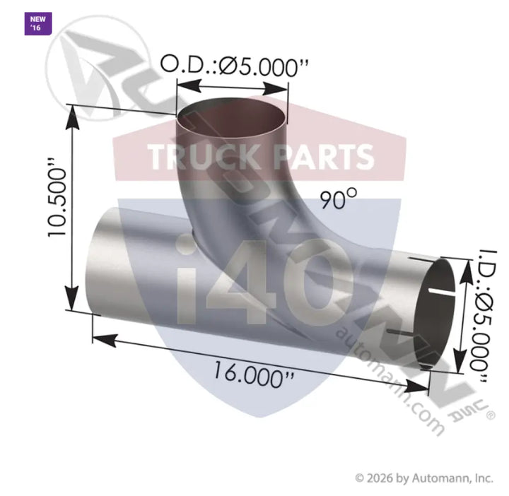 Automann 562.U45YA Exhaust Pipe 5in - Exhaust Y Pipe 5in