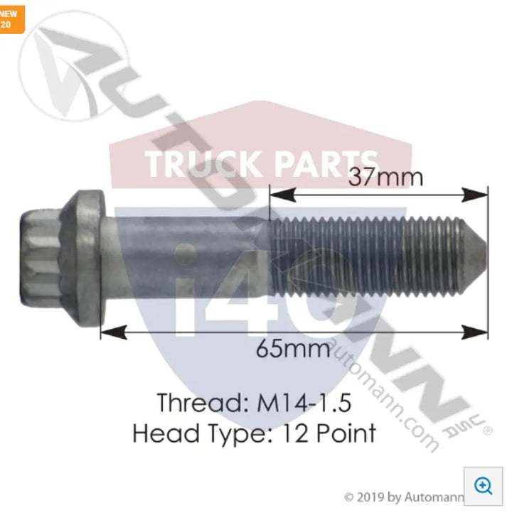 Automann 537.100911 Brake Rotor Bolt 14mm-1.5 65mm - Hardware