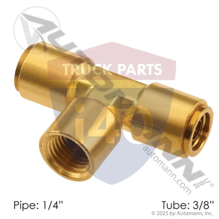 Automann 177.13B786B Brass PLC FM Branch Tee 3/8 1/4in - Female Branch Tees-Brass