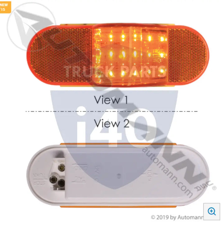 Automann 571.LD601A18 Turn Signal 6in Oval Midship LED Amber - Turn Signal 6in Oval Midship LED Amber