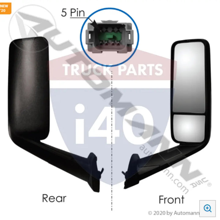 A2273907007 Mirror Assy RH Heated Black For Freightliner - Mirror Assy RH Heated Black Freightliner
