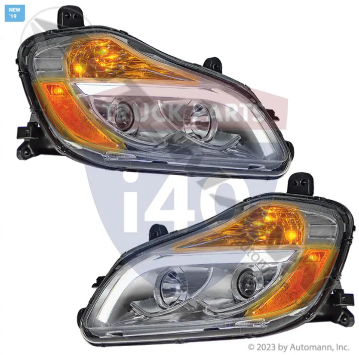 Automann 564.59090SC Headlamp Assembly Chrome LH/RH Kenworth - Headlamp Assembly Chrome LH/RH Kenworth