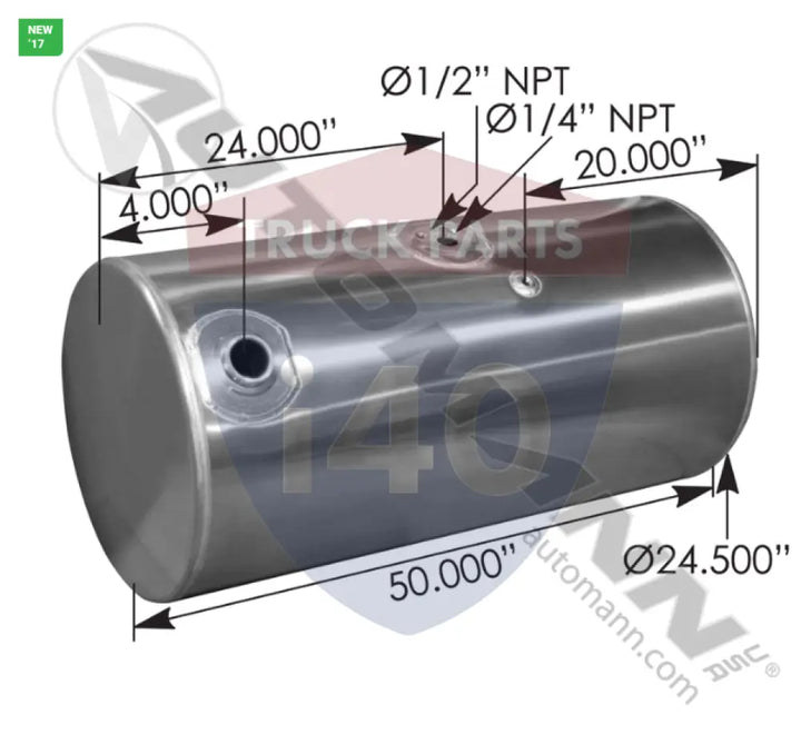 Automann 576.59100240PR Fuel Tank Round Kenworth - Fuel Tank Round Kenworth