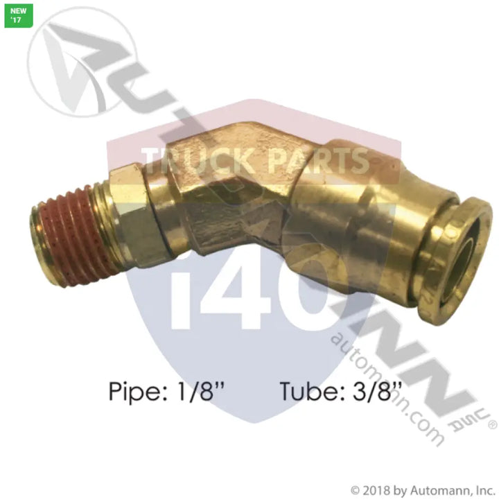 Automann 177.13B746A Brass PLC 45 Deg Male Elbow 3/8 1/8in - Male 45° Elbows-Brass