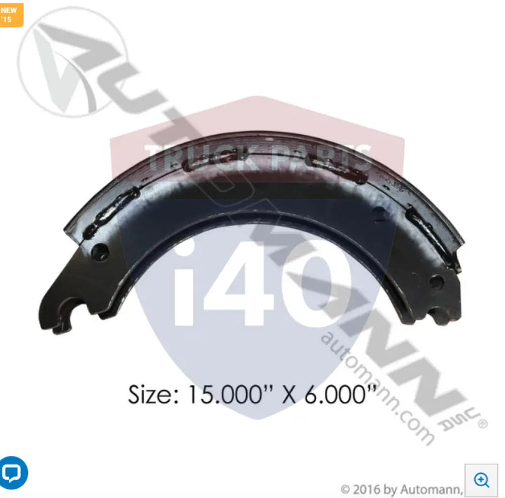 A3222E2111 Unlined Brake Shoe 15.000in 6.000in For Meritor - Brake Width - 6 in.