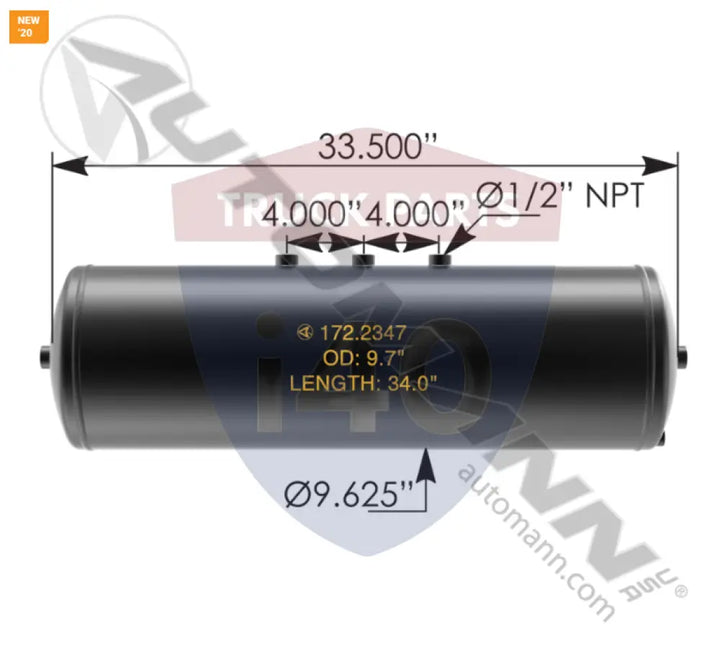 08-02347 Air Tank For Peterbilt - Peterbilt