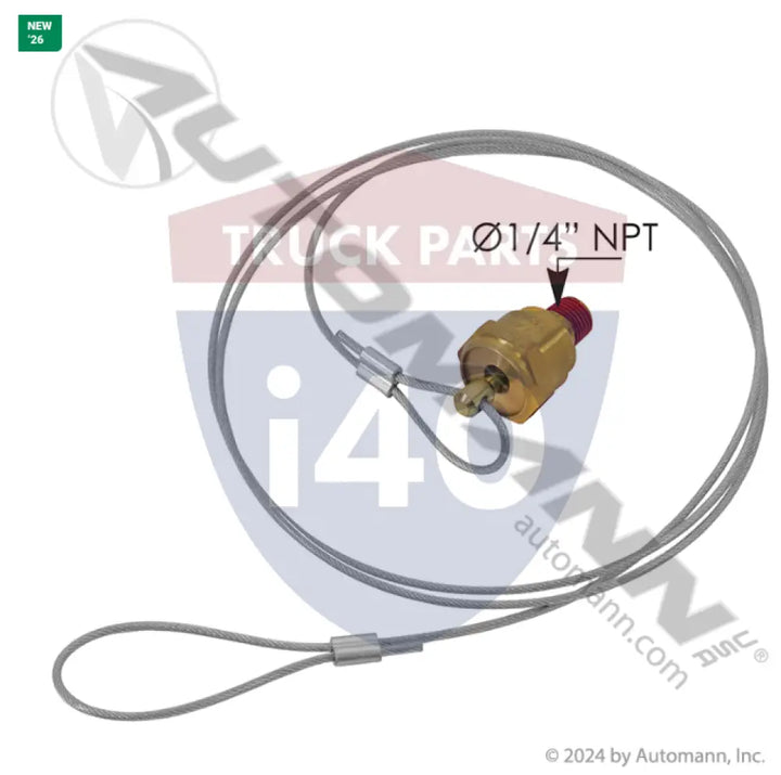 Automann 177.4010 Drain Valve w/60in Cable - Drain Valves