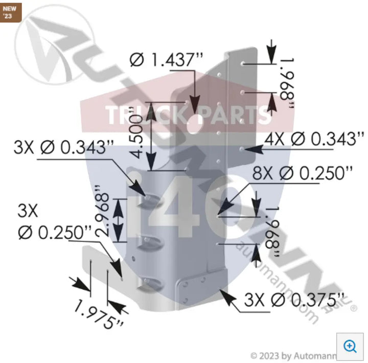 1304190L Corner Bracket LH For Peterbilt - Corner Bracket LH Peterbilt