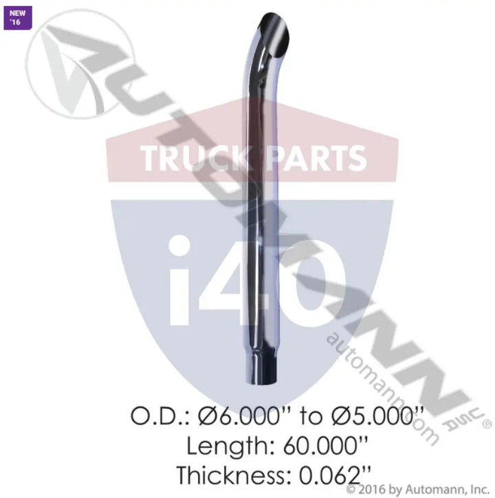 Automann 562.U56560SC Chrome Stack 60in Length 6in to 5in OD - Chrome Stack 60in Length 6in to 5in OD