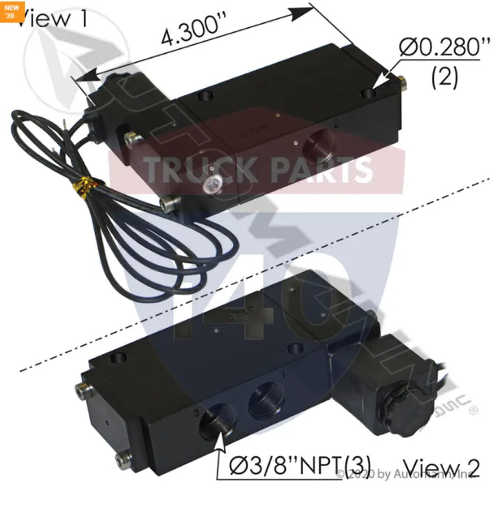 Automann 173.V33206 Solenoid Air Valve 3 Way - Pneumatic Spool Valves - Solenoid Actuated