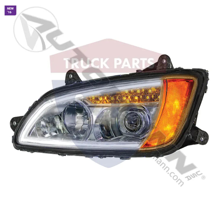 Automann 564.59049KC Headlamp with Light Bar LH Kenworth - Headlamp with Light Bar LH Kenworth