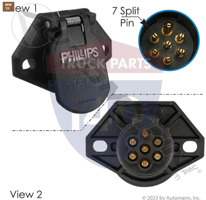 Phillips 167241 Socket 7 Pin Bullet Terminal STA-DRY - 7-Way Sockets (J560)