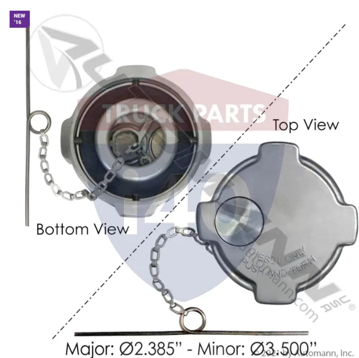 600148 Fuel Cap 3in For Velvac - Fuel Cap 3in Freightliner