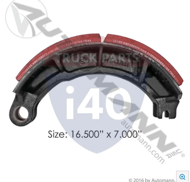 Automann 143.451585.30 Lined Brake Shoe 16.500in 7.000in - 23K Lb GAWR