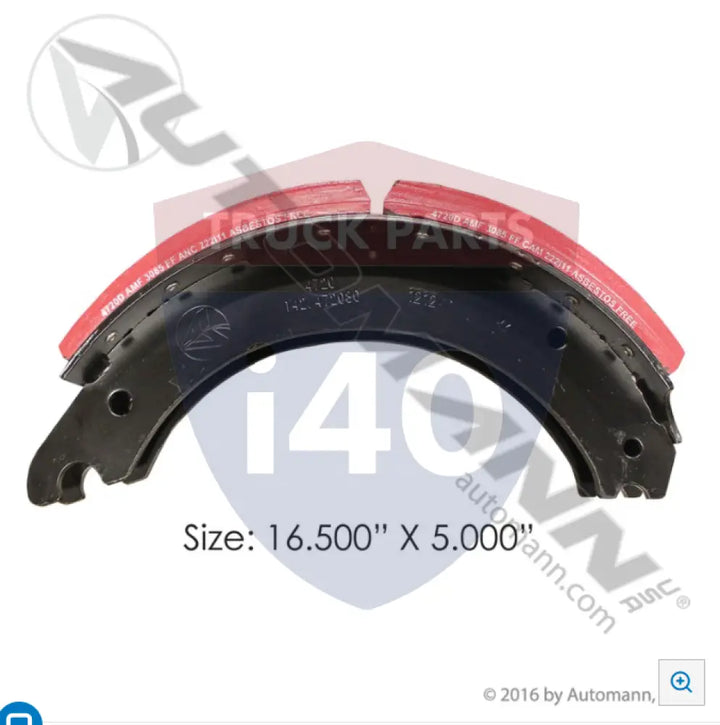 SR3014720QP Lined Brake Shoe 16.500in 5.000in For Meritor - 23K Lb GAWR