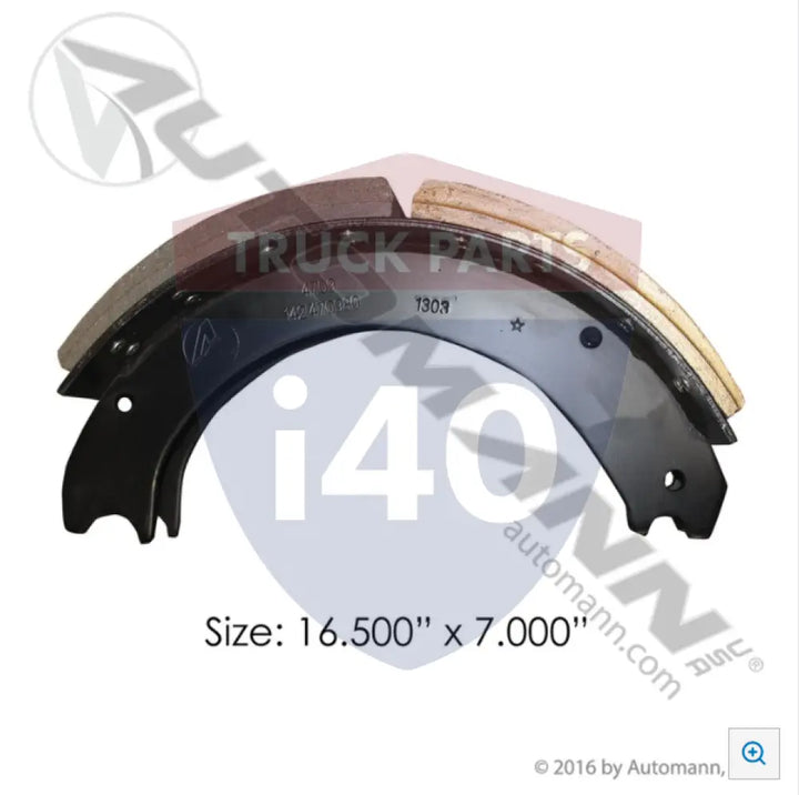 Automann 143.470980.28 Lined Brake Shoe 16.500in 7.000in - 20K Lb GAWR