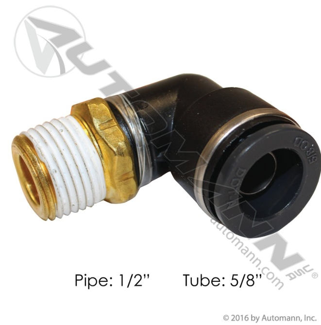 016281 PLC Swivel Male Elbow DOT 5/8in 1/2in For Velvac
