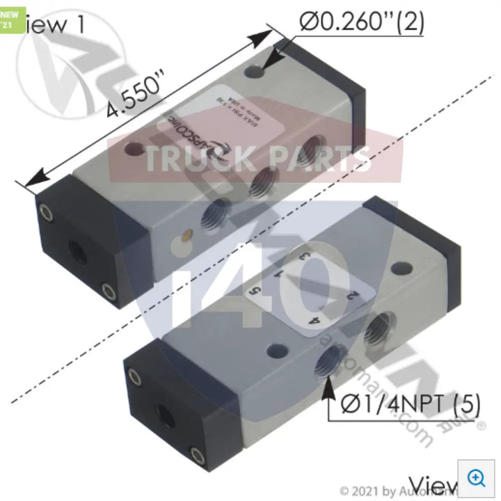Apsco 170.VX4APAP Air Pilot Valve 4 Way APSCO - Pilot Valves