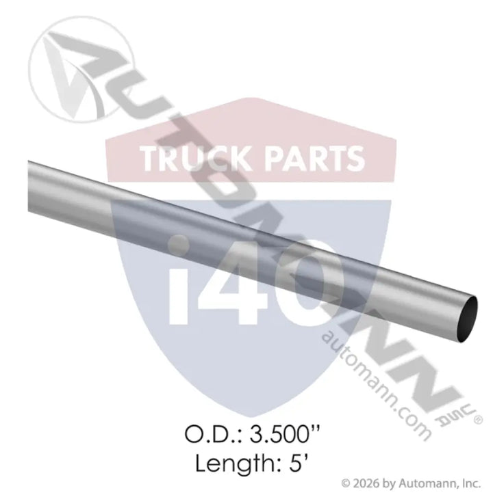 Automann 562.U7135-5A Straight Tubing 3.5in 5ft Aluminized - Straight Tubing 3.5in x 5ft Aluminized