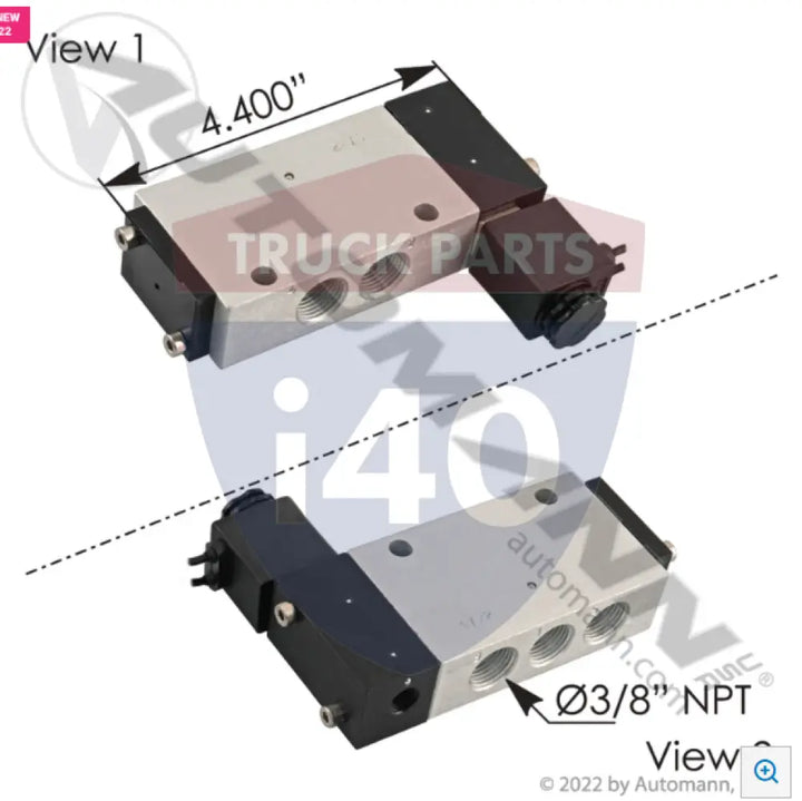 Automann 173.V34209 Solenoid Air Valve 4 Way - Solenoid Actuated
