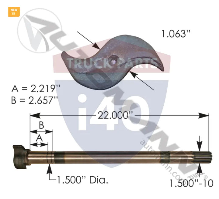 E9745 Camshaft LH For Euclid - Spicer & Std. Forge