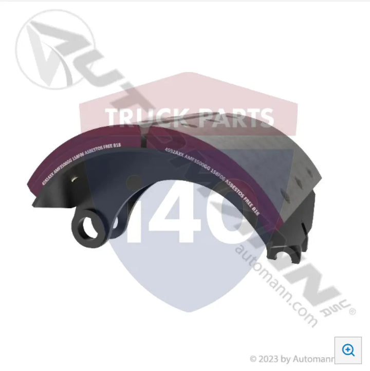 Automann 143.459280.35X1 Lined Brake Shoe 14.500in 10.000in - 26K Lb GAWR