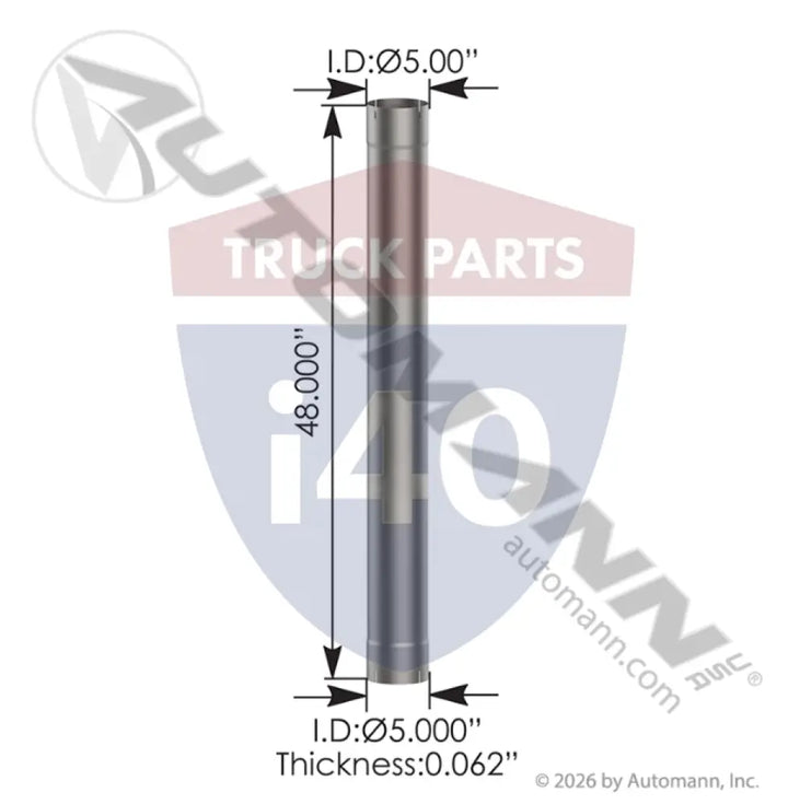 Automann 562.U74548A Exhaust Repair Section 5in ID 48in - Exhaust Repair Section 5in ID x 48in L