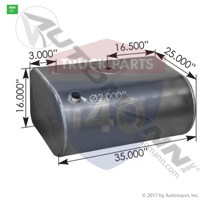 Automann 576.55053160DFX Fuel Tank Rectangular IHC - Fuel Tank Rectangular IHC