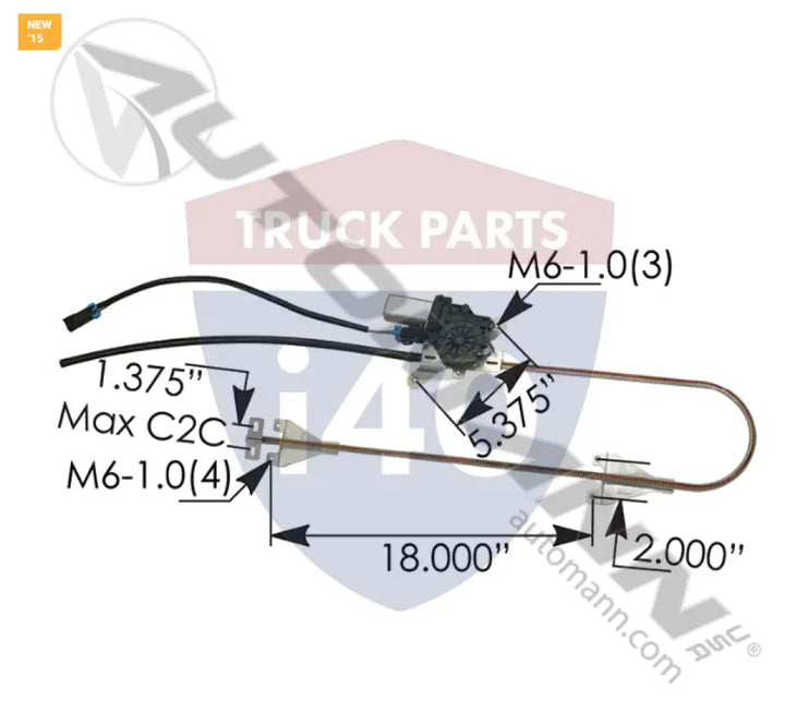 R216013 Power Window Regulator LH For Kenworth - Power Window Regulator LH Kenworth