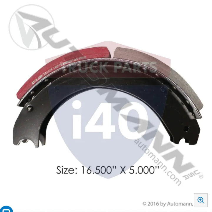 GF4719ES2R Lined Brake Shoe 16.500in 5.000in For Haldex - 23K Lb GAWR