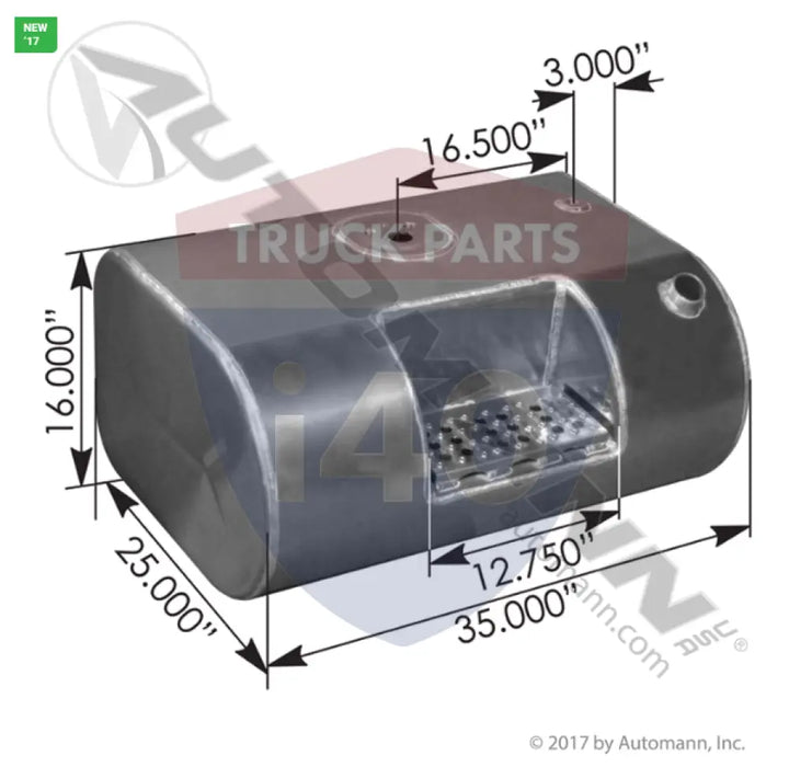 Automann 576.55053160PFSX Fuel Tank Rectangular IHC - Fuel Tank Rectangular IHC