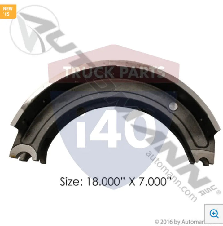 Automann 142.452780 Unlined Brake Shoe 18.000in 7.000in - Brake Width - 7 in