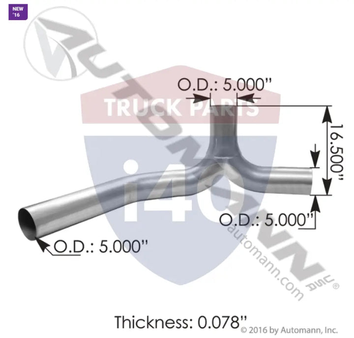 1439440150 Exhaust Y-Pipe ALZ For Peterbilt - Exhaust Y-Pipe ALZ Peterbilt