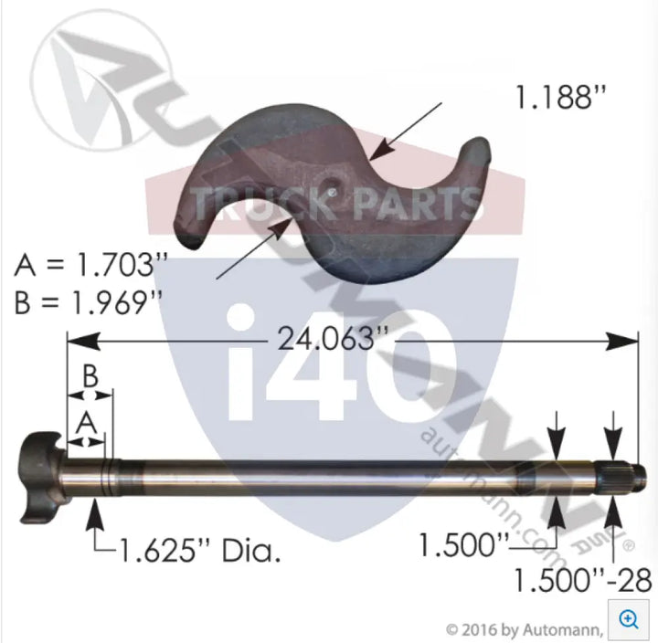 PROWCQ355R Camshaft RH For Propar - Meritor