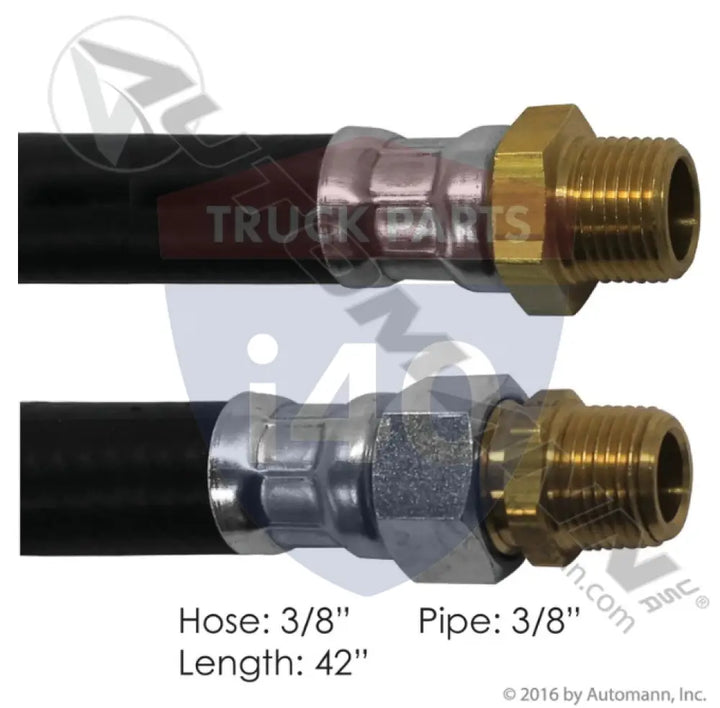 Automann 177.7242 Air Hose Assy 3/8in 3/8in Pipe-42in - 3/8’’ NPT Fixed x 3/8’’ NPT Swivel