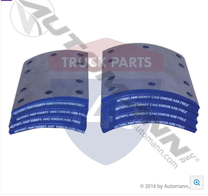 Automann 140.4670WC.50 Brake Lining - 20K Lb GAWR