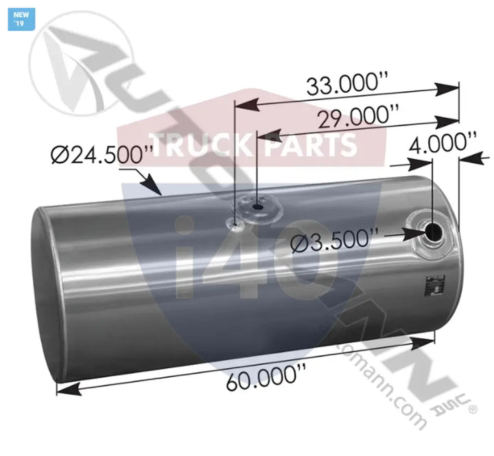 Automann 576.5912024DRTL8 Fuel Tank Round Kenworth - Fuel Tank Round Kenworth