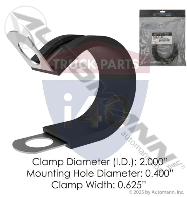 Automann 561.3132 Tube Clamp Rubber Lined 2in - Rubber Lined
