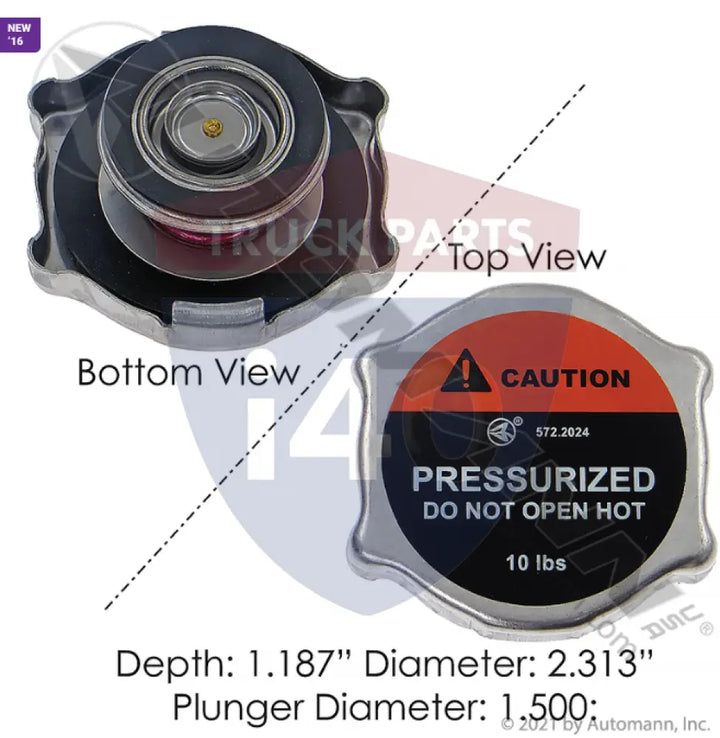 Automann 572.2024 Radiator Cap 10LB - Coolant Caps