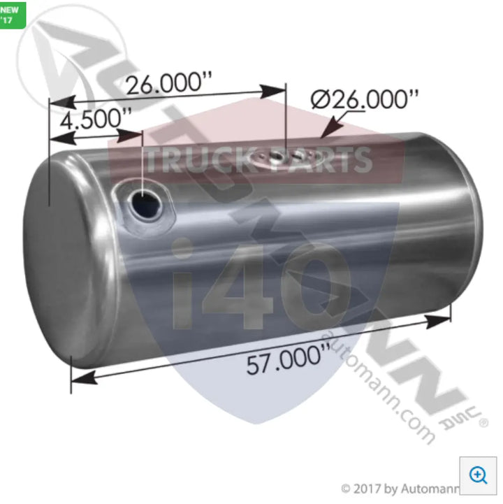 Automann 576.75125260PR Fuel Tank Round Peterbilt - Fuel Tank Round Peterbilt