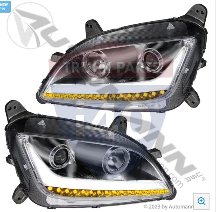 Automann 564.75048SC Headlamp Assembly Chrome LH-RH Peterbilt - Headlamp Assembly Chrome LH-RH Peterbilt