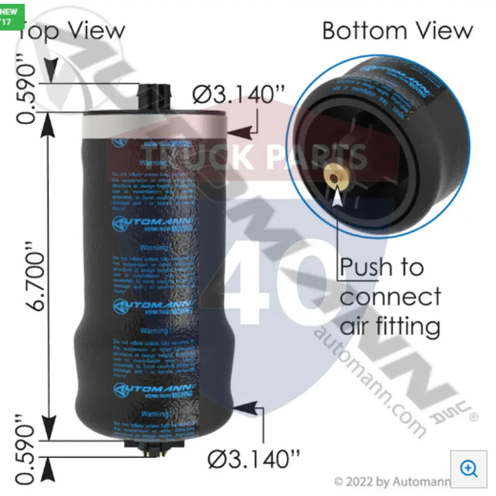 11040016 Air Spring Cabin Bag Kenworth For Link - Air Spring Cabin Bag Kenworth