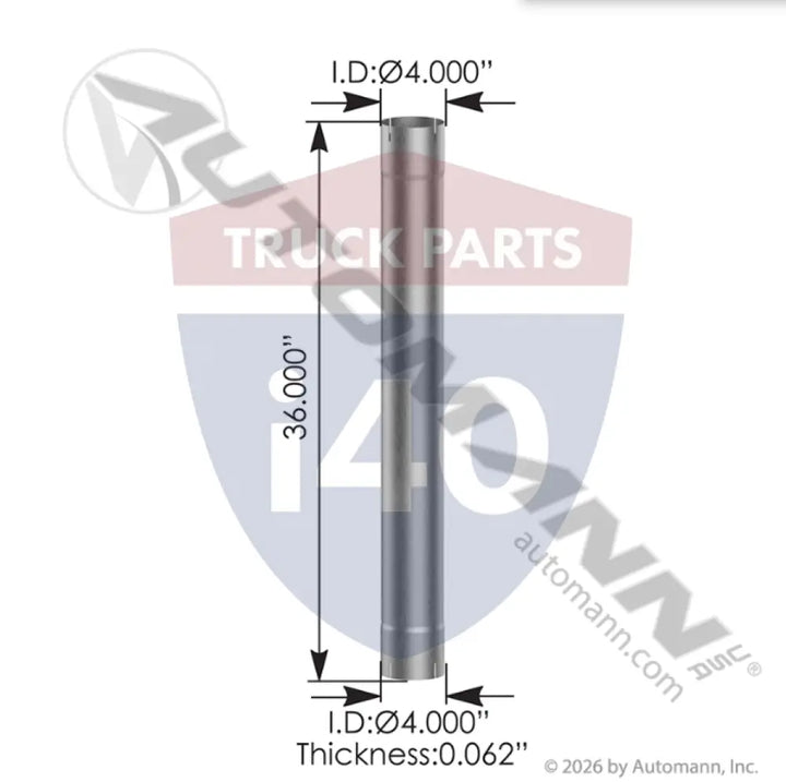 Automann 562.U74436A Exhaust Repair Section 4in ID 36in - Exhaust Repair Section 4in ID x 36in L