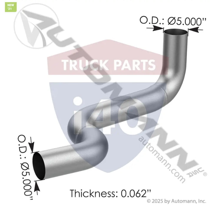 Automann 562.U625192M Exhaust Pipe ALZ Mack - Exhaust Pipe ALZ Mack