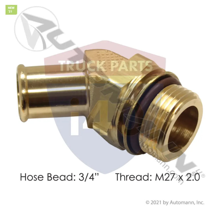 Automann 177.88212M27 Bead Fitting 3/4in Hose M27x2.0 - Male 45° Elbows