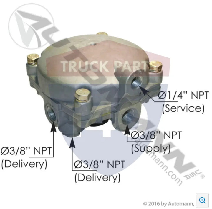 Automann 170.280375 R6 Relay Valve Larger 1/2in Bendix Type - Relay Valves