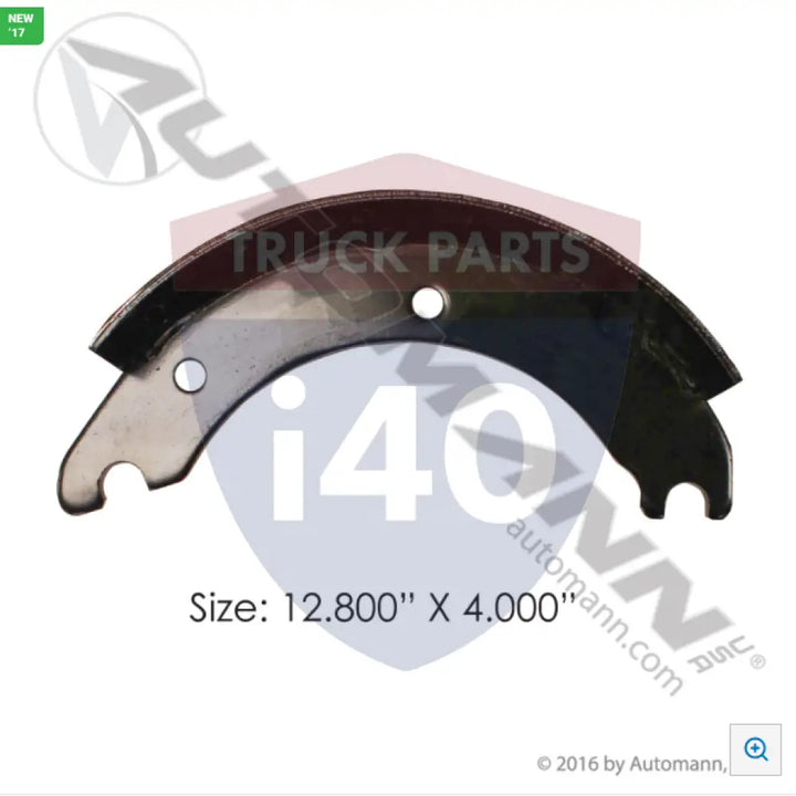 Automann 142.128480 Unlined Brake Shoe 325mm 100mm - Brake Width - 4 in