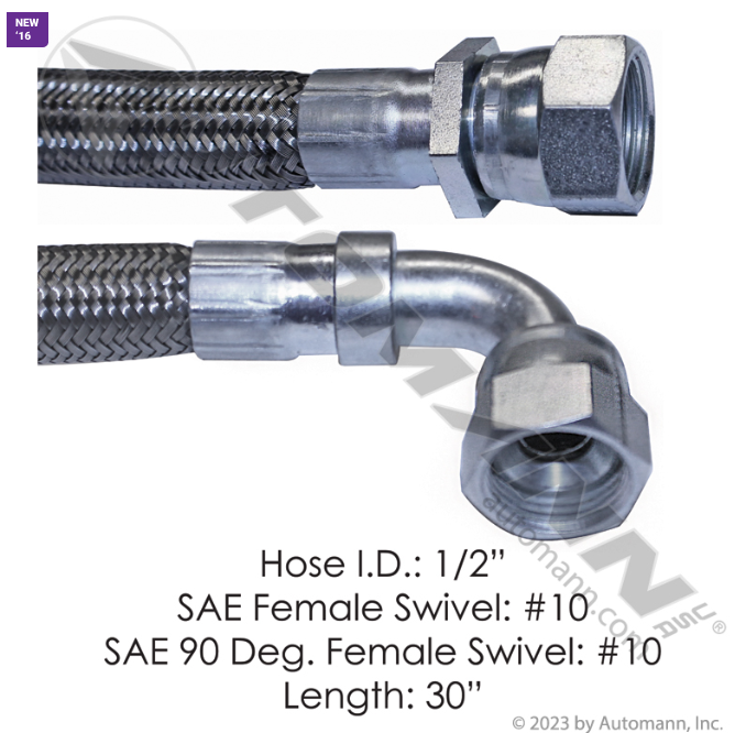 01222571030 Discharge Hose 2 Fem SAE Swivel 30in FTL For Freightliner